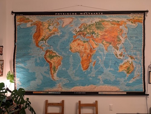 Vintage schulwandkarte - schulwandkarte, –