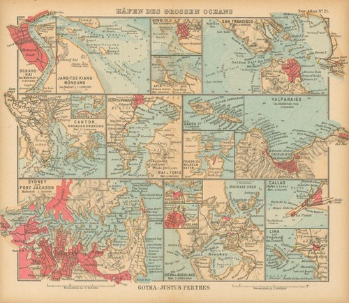Historische seekarte häfen - historische,