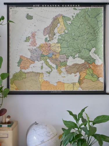 Vintage schulwandkarte - vintage, |